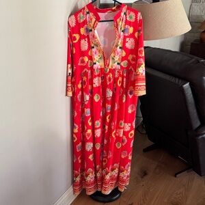 Floral Red Kafton Medium